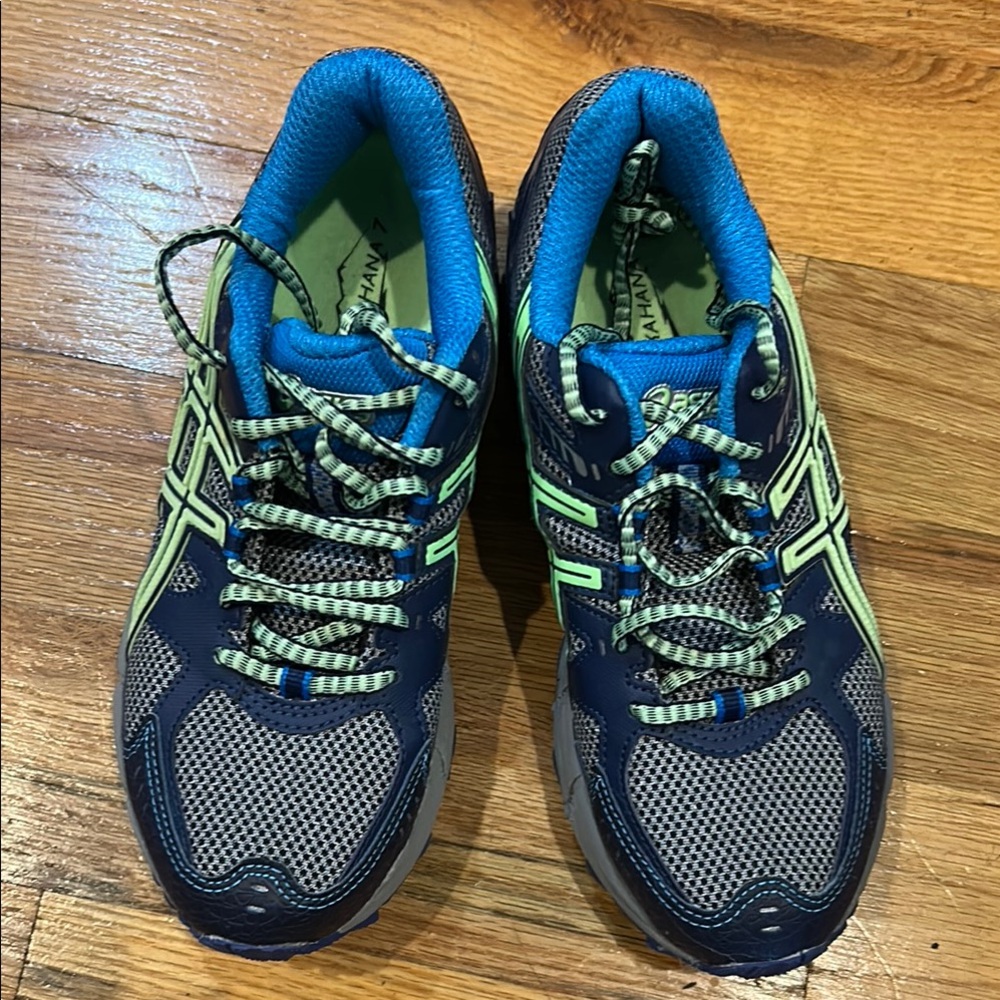 Asics Women's Blue and Green Athletic Shoes